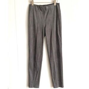 size 6 womens Joseph Ribkoff gray‎ soft slim ankle pants model 164447 faux suede